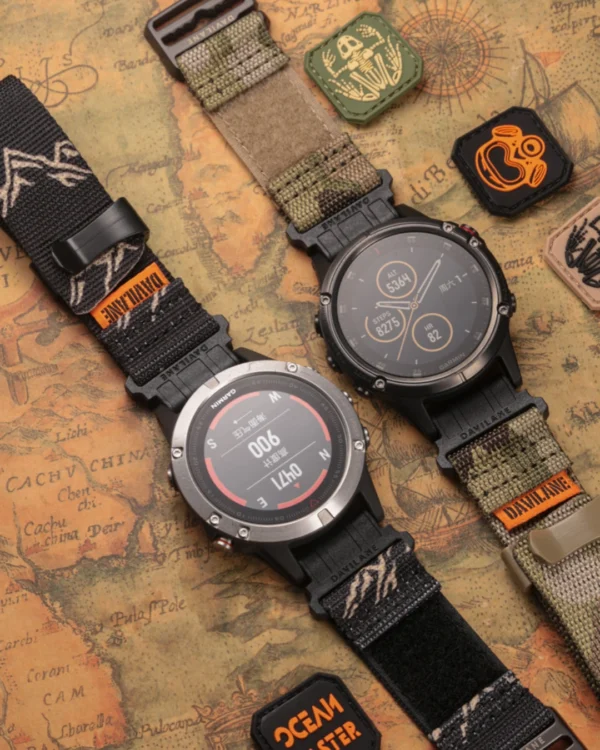 26mm Quickfit Camo Black Nylon Straps