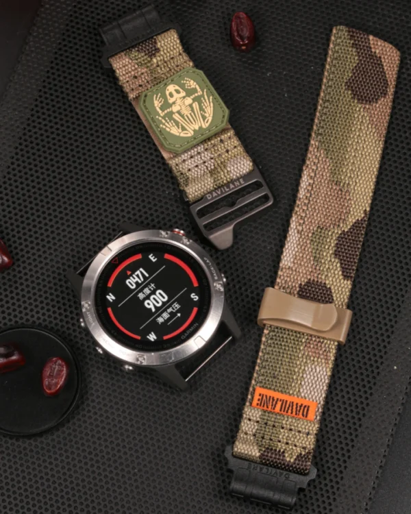 26mm Quickfit Camo Black Nylon Straps