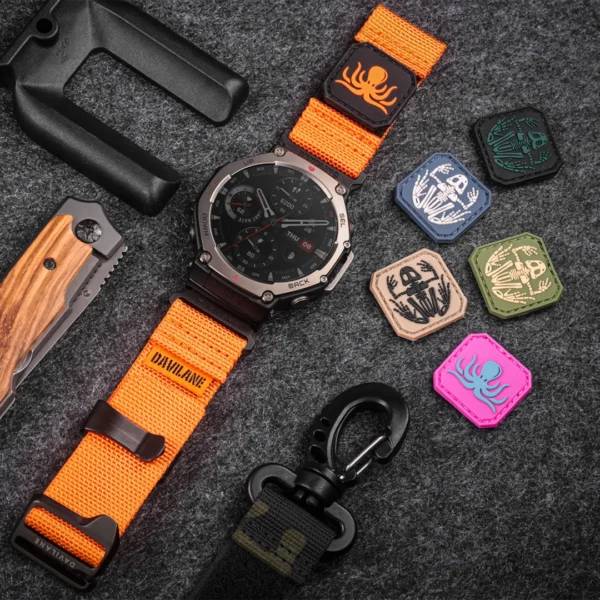Orange MOLLE Nylon Bands for Amazfit Trex 34 Orange MOLLE Nylon Bands for Amazfit TRex 2