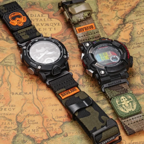 Camo Green MOLLE Nylon Watch Band for G-Shock GA-2000