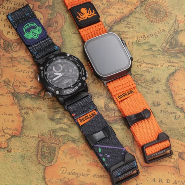 Quick Release MOLLE Nylon Watch Straps Neon Blue2 20mm Quick Release MOLLE Nylon Watch Straps Neon Blue