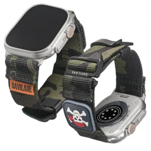 Rugged MOLLE Camo Black Nylon Watch Bands