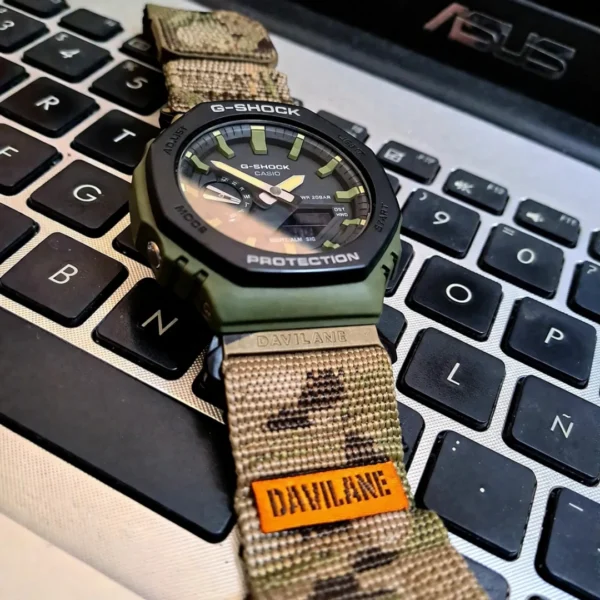 Camo green MOLLE Nylon Straps for G-Shock GA2100 18mm Quick Release MOLLE Nylon Watch Straps Camo Green