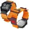MOLLE Rugged nylon Watch Bands for G-Shock AE1200 AE1300 Orange3 Orange MOLLE Nylon Watch Band for Casio AE-1200 / AE-1300