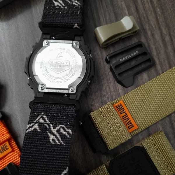 MOLLE Rugged nylon Watch Bands for G-Shock DW5600 Alpine Black1 Alpine Black MOLLE Nylon Watch Band for G-Shock DW-5600 / GW-M5610