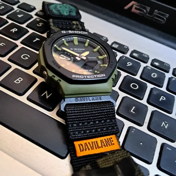 MOLLE Rugged nylon Watch Bands for G-Shock GA21004 Camo Black MOLLE Nylon Watch Band for G-Shock GA-2100 / GM-2100