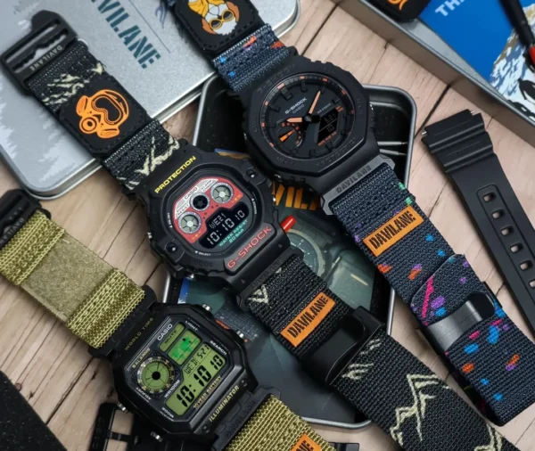 Camo Black MOLLE Nylon Straps for G-Shock DW5600