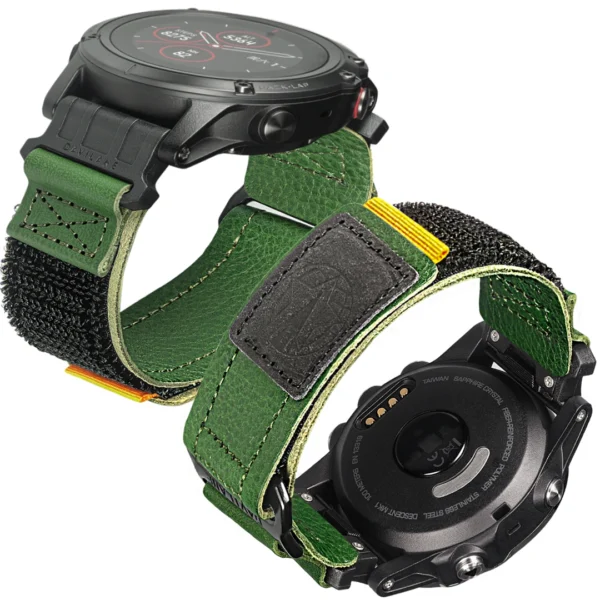 AIR BORNE Quickfit Leather Watch Bands Green