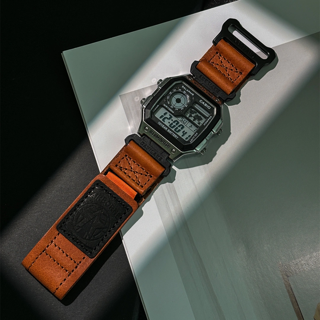 Orange Medium DV02 Air Borne Leather Watch Strap