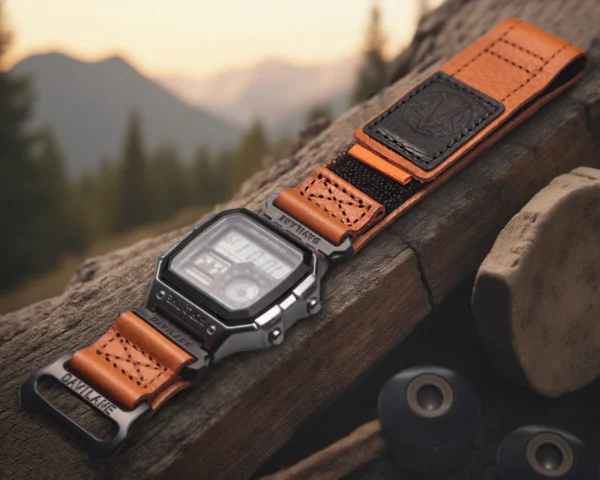 Quick Release AIR BORNE Leather Watch Straps Orange