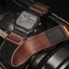 Quick Release AIR BORNE Leather Watch Straps Brown