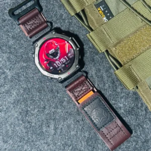 AIR BORNE Leather Watch Bands for Amazfit T-Rex 3 | Brown