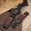 Air Ranger Leather Apple Bands for G-shock DW56001 Black Leather Hook-and-Loop Watch Band for G-Shock DW-5600 / GW-M5610
