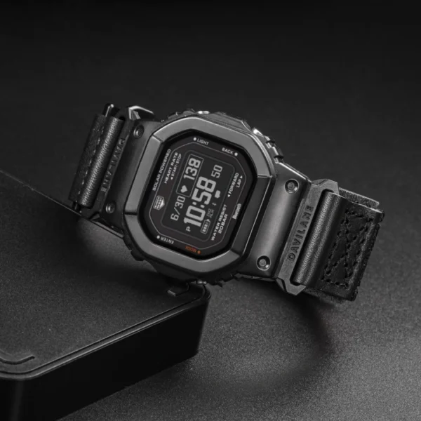 Air Ranger Leather Apple Bands for G-shock DW56002 Black Leather Hook-and-Loop Watch Band for G-Shock DW-5600 / GW-M5610
