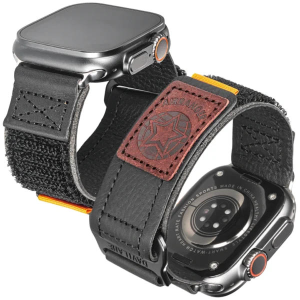Air Ranger Leather Apple Watch Bands black1 Air Ranger Leather Apple Watch Strap