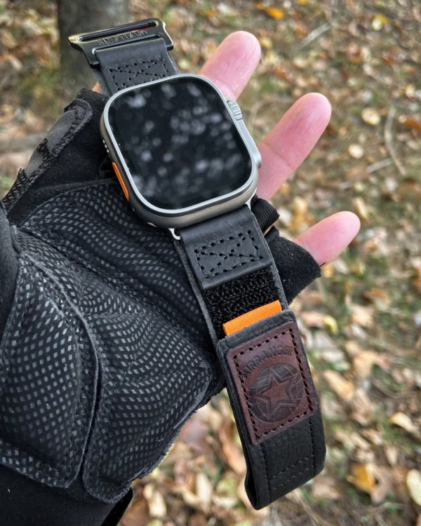 Air Ranger Leather Apple Watch Bands black4 apple watch