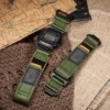 Green Air Ranger Leather Apple Bands for G-shock DW56001 Green Leather Hook-and-Loop Watch Band for G-Shock DW-5600 / GW-M5610