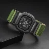 Green Air Ranger Leather Apple Bands for G-shock DW56002 Green Leather Hook-and-Loop Watch Band for G-Shock DW-5600 / GW-M5610