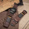 brown Air Ranger Leather Apple Bands for G-shock DW56001 Brown Leather Hook-and-Loop Watch Band for G-Shock DW-5600 / GW-M5610