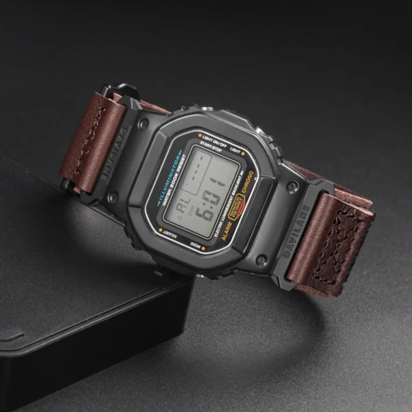 brown Air Ranger Leather Apple Bands for G-shock DW56002 Brown Leather Hook-and-Loop Watch Band for G-Shock DW-5600 / GW-M5610