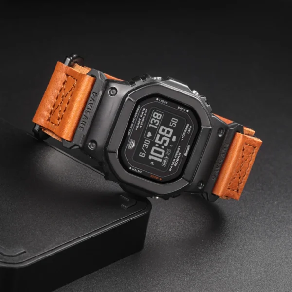 orange Air Ranger Leather Apple Bands for G-shock DW56002 Orange Leather Hook-and-Loop Watch Band for G-Shock DW-5600 / GW-M5610