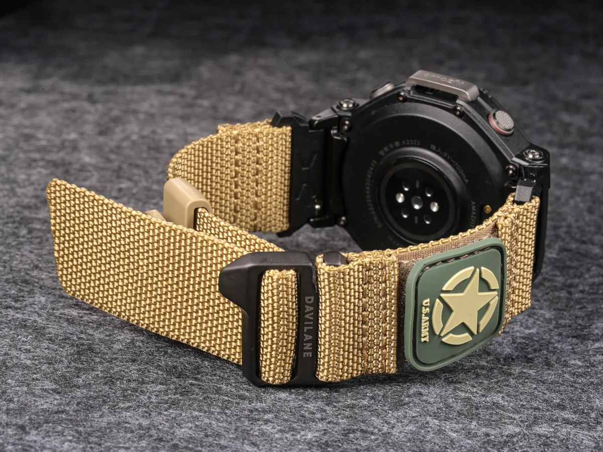 Coyote MOLLE Nylon Strap for Amazfit T-Rex 3 Pro 48mm outdoor setup