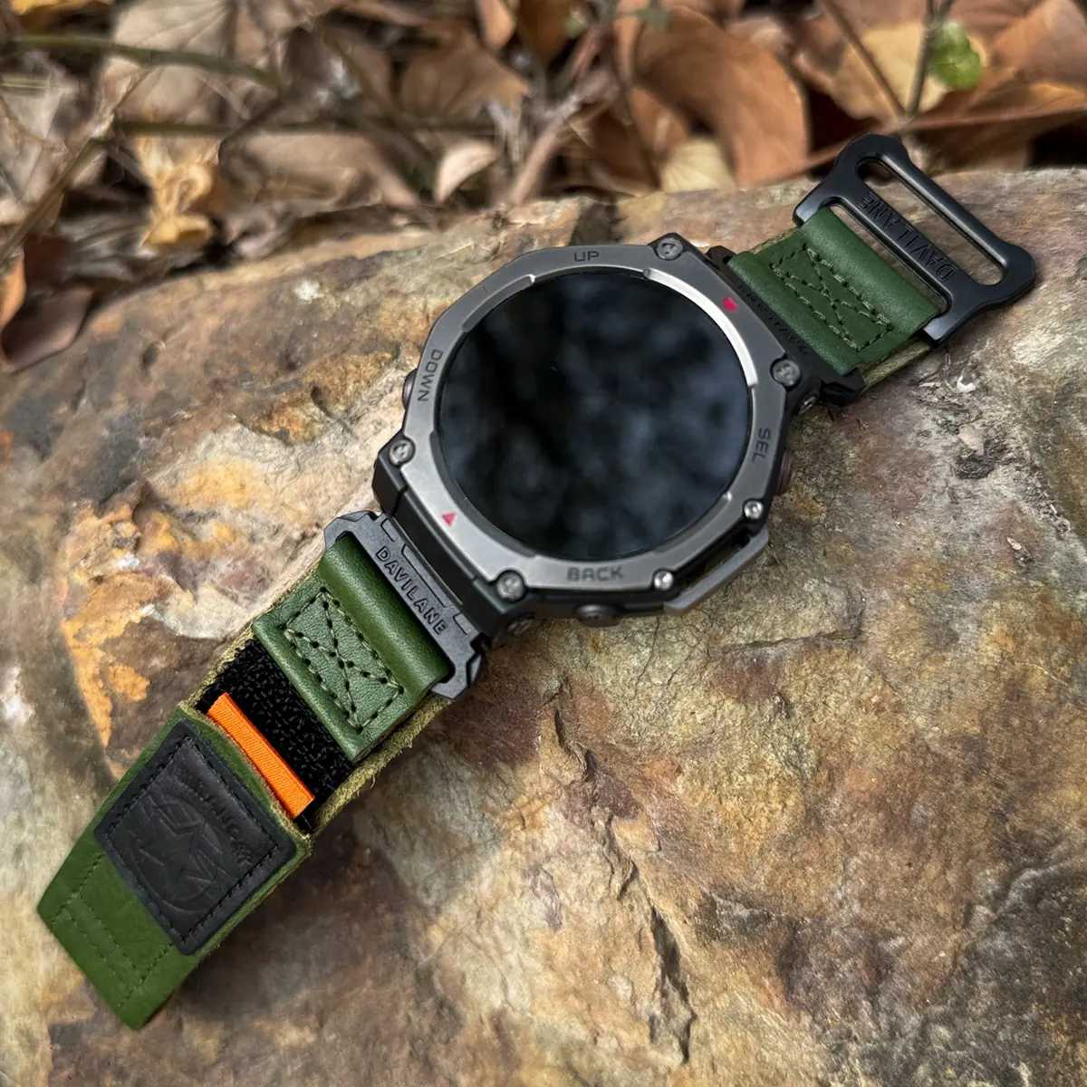 DAVILANE Air Ranger Leather route visual for Amazfit T-Rex 3 Pro 44mm 20mm Quick Release