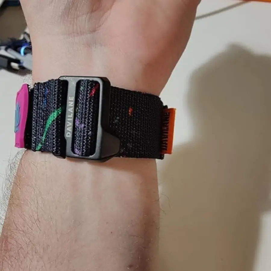 Orange Leather Hook-and-Loop Watch Band for G-Shock GWG-2000