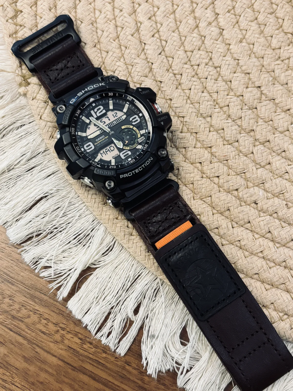 Black Air Ranger Leather Watch Band for G-Shock GG-1000 / GWG-100 / GSG-100