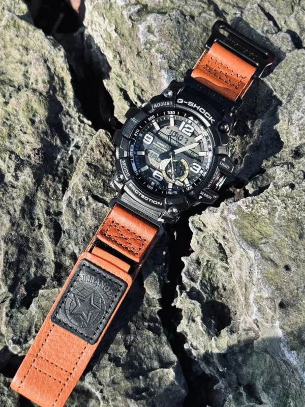 Orange Air Ranger Leather Watch Band for G-Shock GG-1000 / GWG-100 / GSG-100
