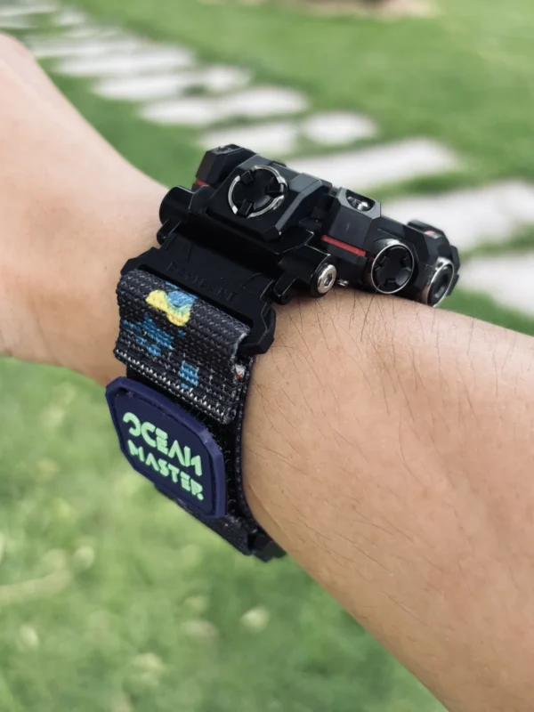 Neon Blue MOLLE Nylon Watch Band for G-Shock GW-9500