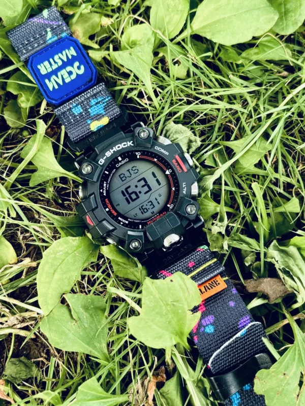 Neon Blue MOLLE Nylon Watch Band for G-Shock GW-9500