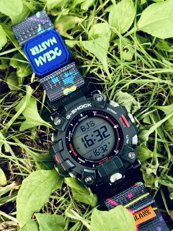 Neon Blue MOLLE Nylon Watch Band for G-Shock GW-9500