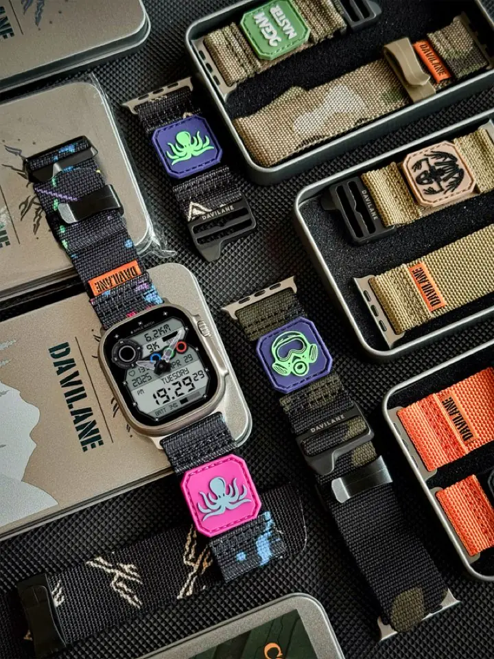 MOLLE Nylon Apple Watch strap with DIY MOLLE patch choices sold separately