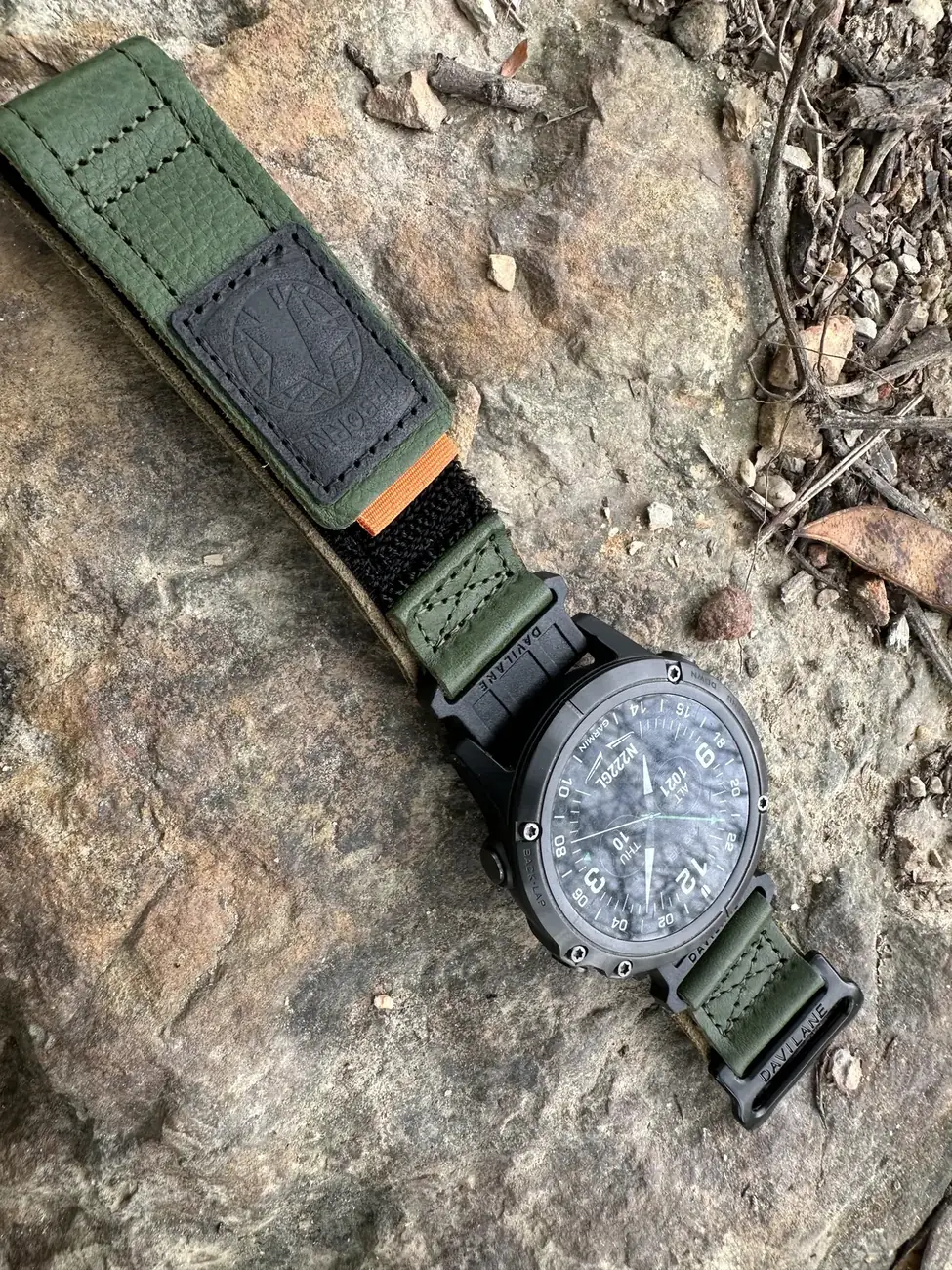 Green DAVILANE band installed on G-Shock GA-2100