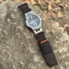 Brown Leather Hook-and-Loop Watch Band for G-Shock GST-B100