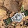 Green Leather Hook-and-Loop Watch Band for G-Shock GST-B100