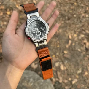 Orange Air Ranger Leather Watch Band for G-Shock GST-B100