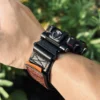 Brown Leather Hook-and-Loop Watch Band for G-Shock GW-9500