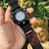 Brown Leather Hook-and-Loop Watch Band for G-Shock GW-9500