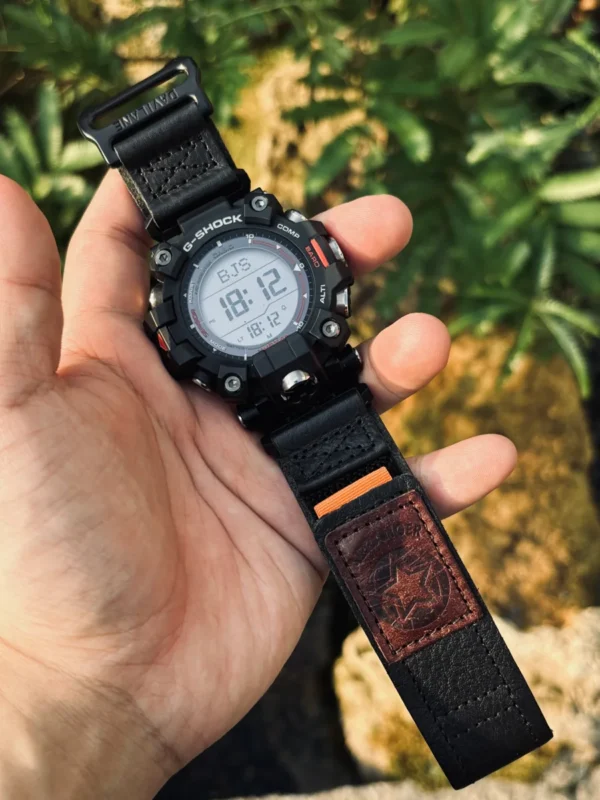Brown Leather Hook-and-Loop Watch Band for G-Shock GW-9500