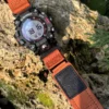 Orange Leather Hook-and-Loop Watch Band for G-Shock GW-9500