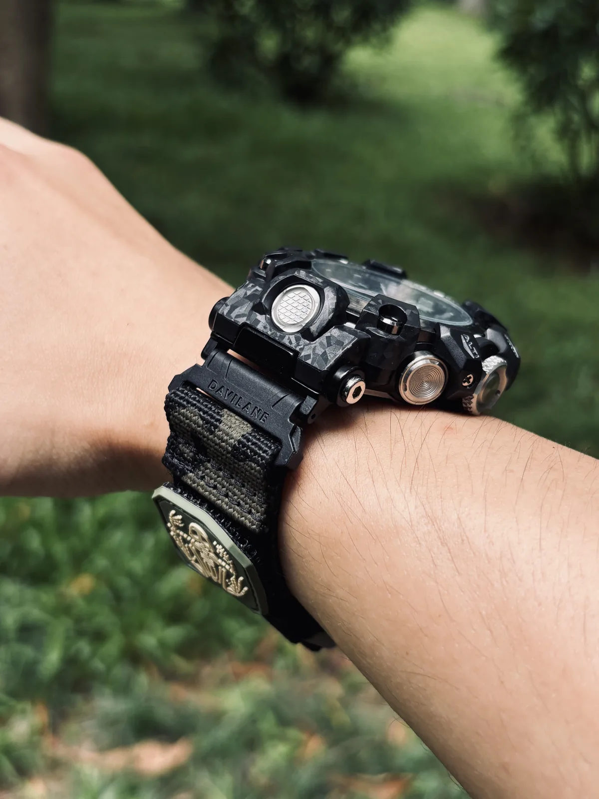 Camo Black MOLLE Nylon Watch Band for G-Shock GWG-2000