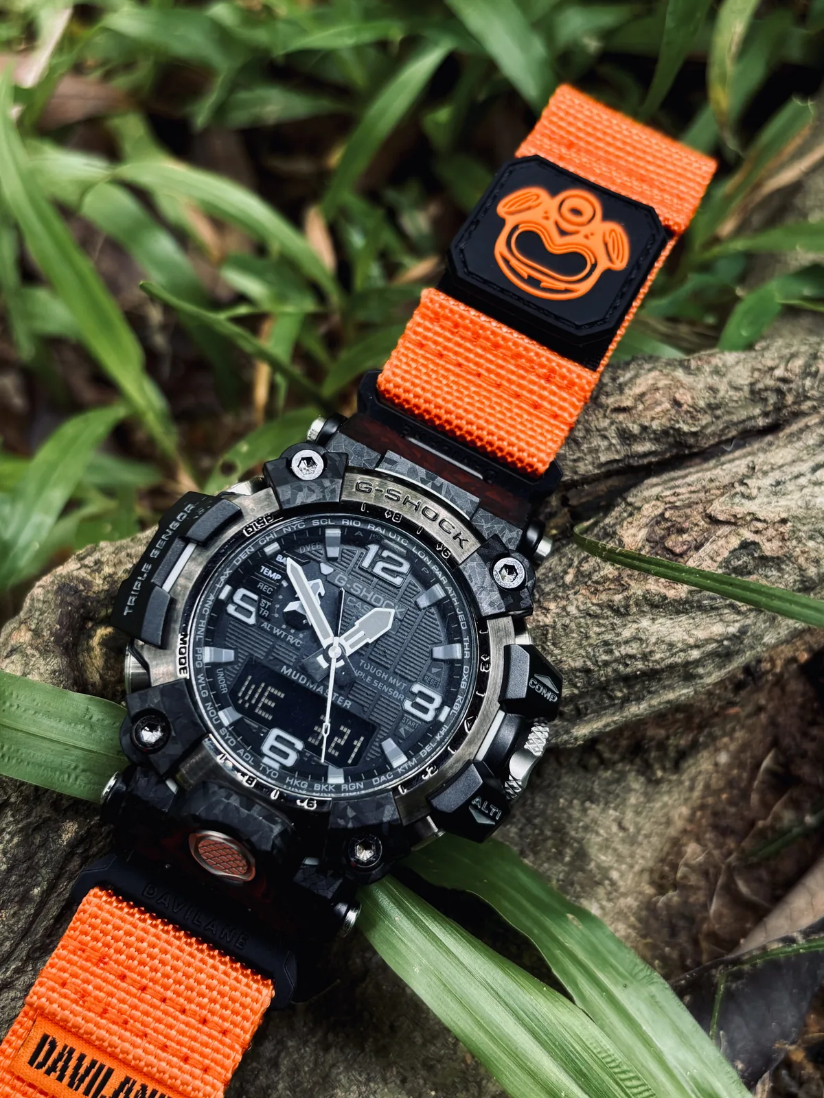 Orange MOLLE Nylon Watch Band for G-Shock GWG-2000