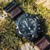 Brown Leather Hook-and-Loop Watch Band for G-Shock GWG-2000
