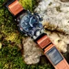 Orange Leather Hook-and-Loop Watch Band for G-Shock GWG-2000