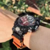Orange Leather Hook-and-Loop Watch Band for G-Shock GWG-2000