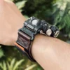 Orange Leather Hook-and-Loop Watch Band for G-Shock GWG-2000