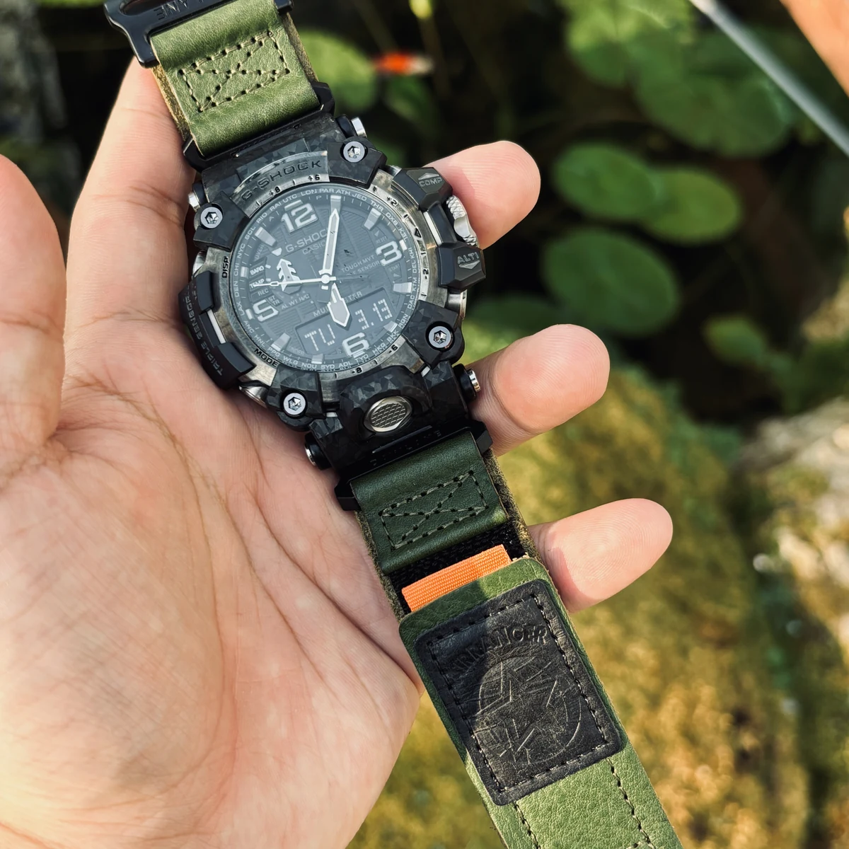 Green standard 18mm quick release watch strap