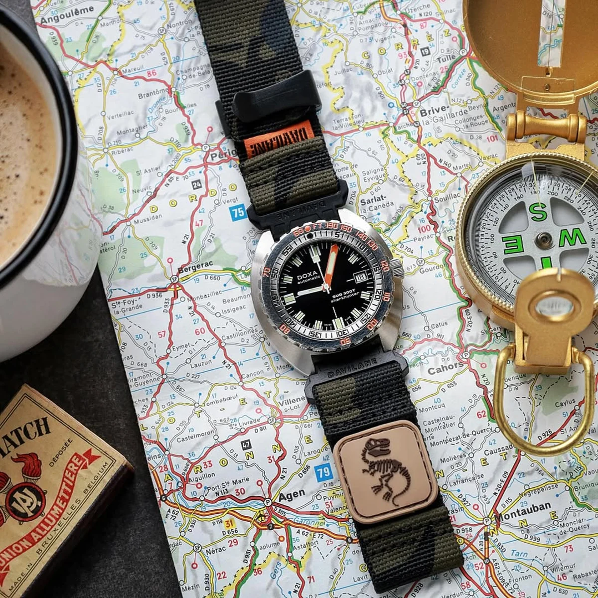 Camo Black standard 18mm quick release watch strap
